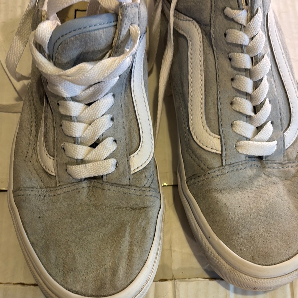 Gray and White High-Top Sneakers